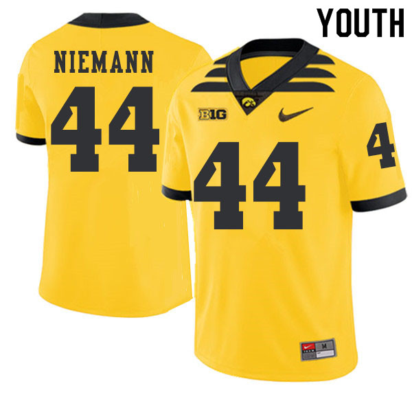 2019 Youth #44 Ben Niemann Iowa Hawkeyes College Football Alternate Jerseys Sale-Gold - Click Image to Close